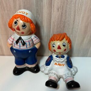 Raggedy Ann and Andy Vintage Plastic Piggy Banks